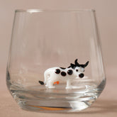 Trinkglas mit Tierfigur | Kuh | 3D | Murano Glas | Glas mit Figur | Handgemacht | Wasserglas | Tasse